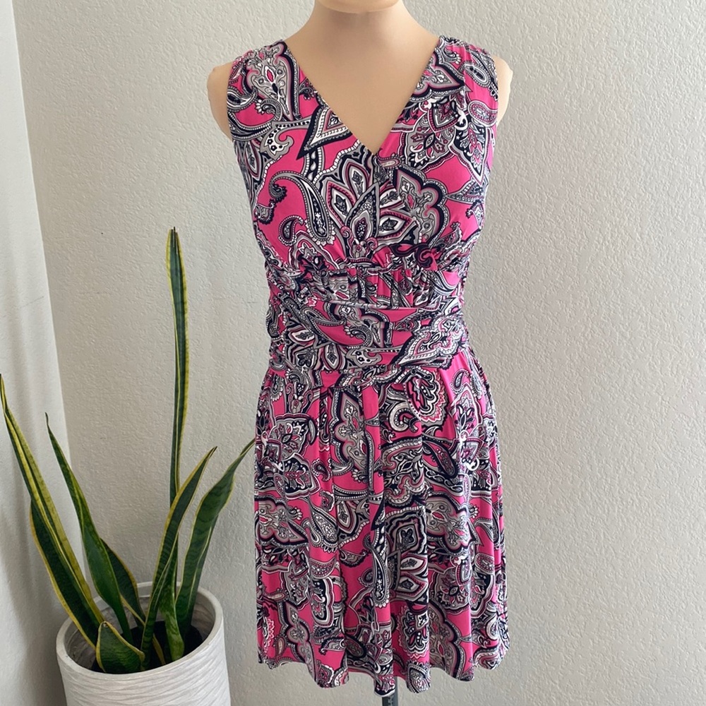 INC International Concepts Pink Paisley Dress Petite Large